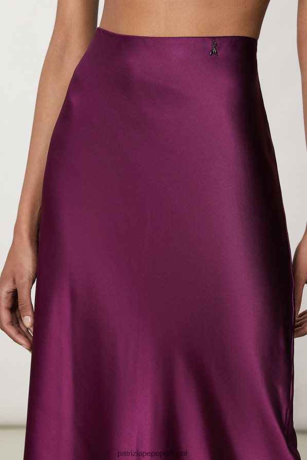 Patrizia Pepe mulheres saia midi roxo futurista vestuário TX086V36