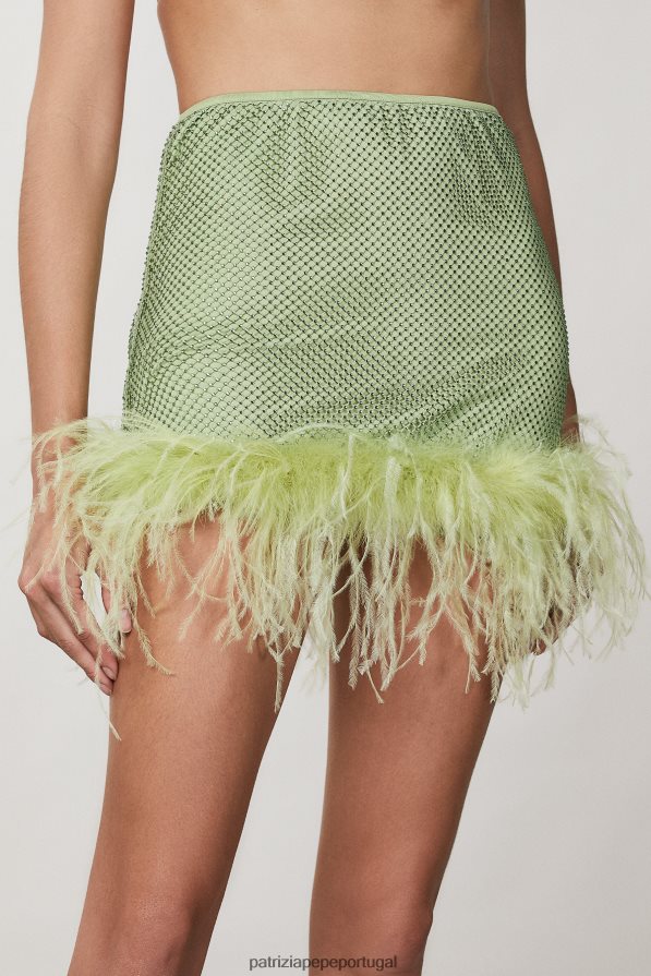 Patrizia Pepe mulheres mini saia com strass margarita verde vestuário TX086V276