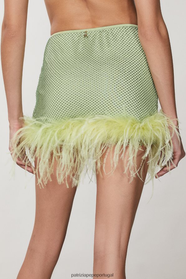 Patrizia Pepe mulheres mini saia com strass margarita verde vestuário TX086V276