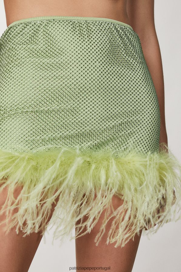 Patrizia Pepe mulheres mini saia com strass margarita verde vestuário TX086V276