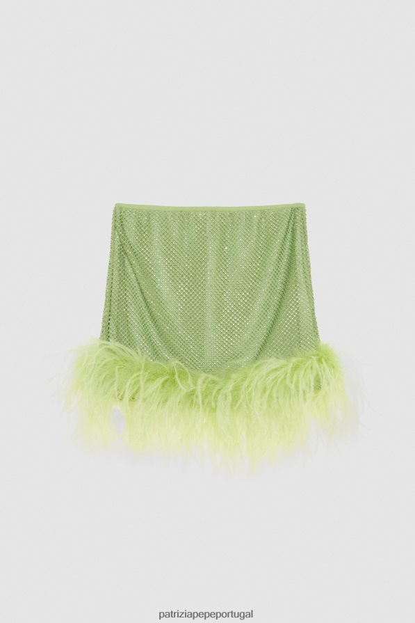 Patrizia Pepe mulheres mini saia com strass margarita verde vestuário TX086V276