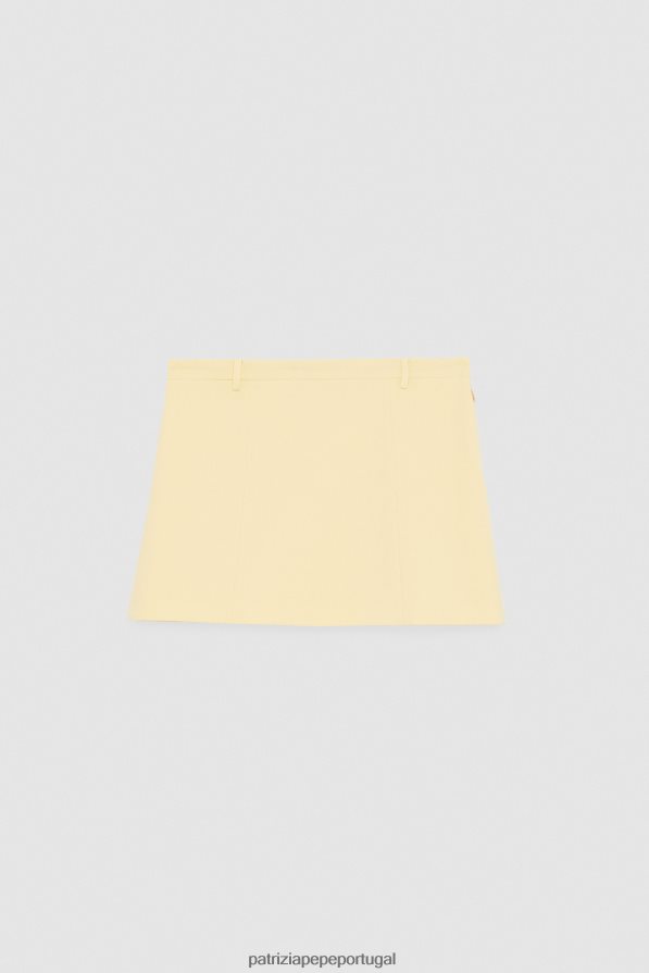 Patrizia Pepe mulheres minissaia cintura baixa clareza amarelo vestuário TX086V301