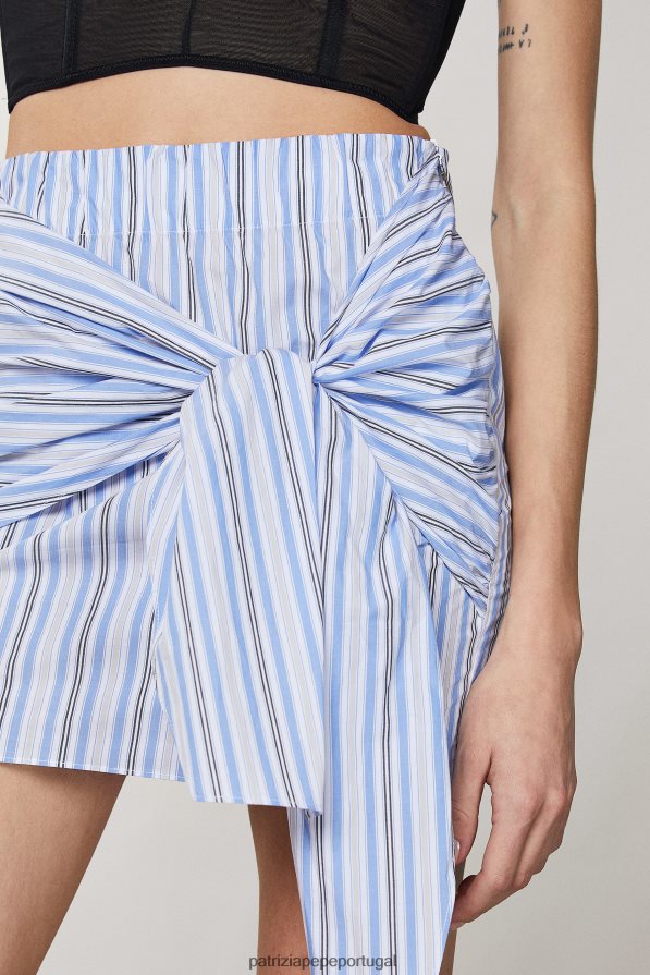 Patrizia Pepe mulheres minissaia com nó na frente listras de verão vestuário TX086V189