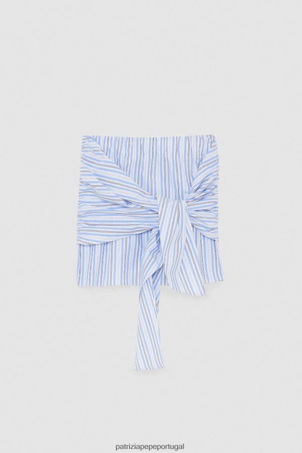 Patrizia Pepe mulheres minissaia com nó na frente listras de verão vestuário TX086V189