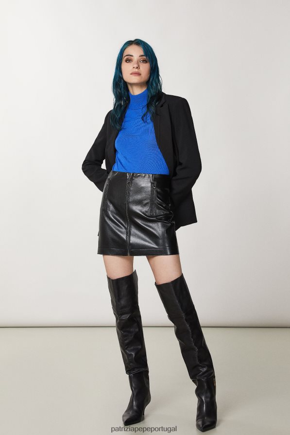 Patrizia Pepe mulheres minissaia com zíper Nero vestuário TX086V169