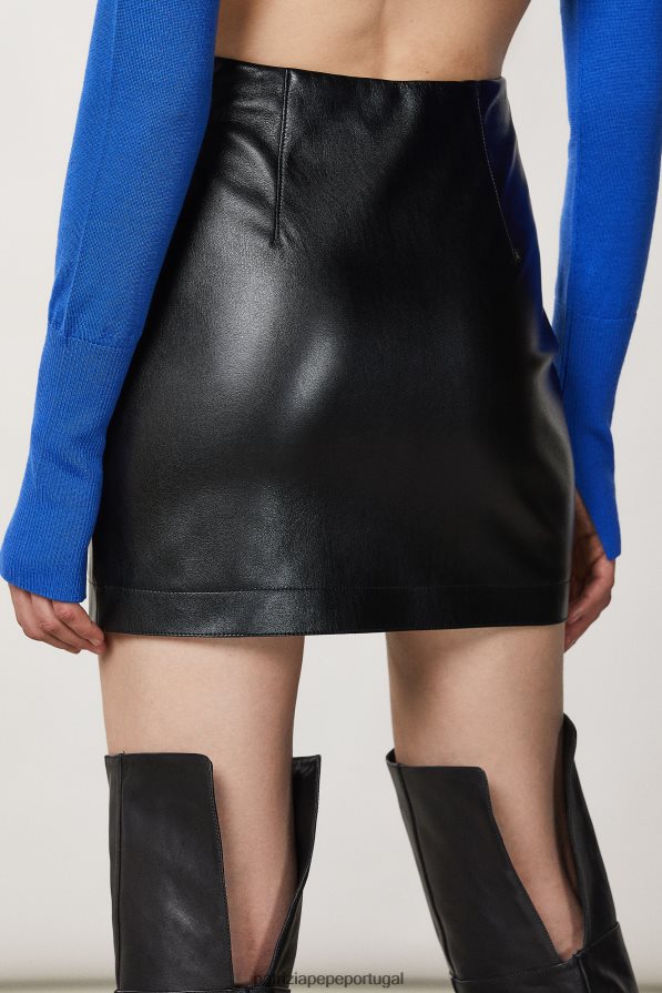 Patrizia Pepe mulheres minissaia com zíper Nero vestuário TX086V169