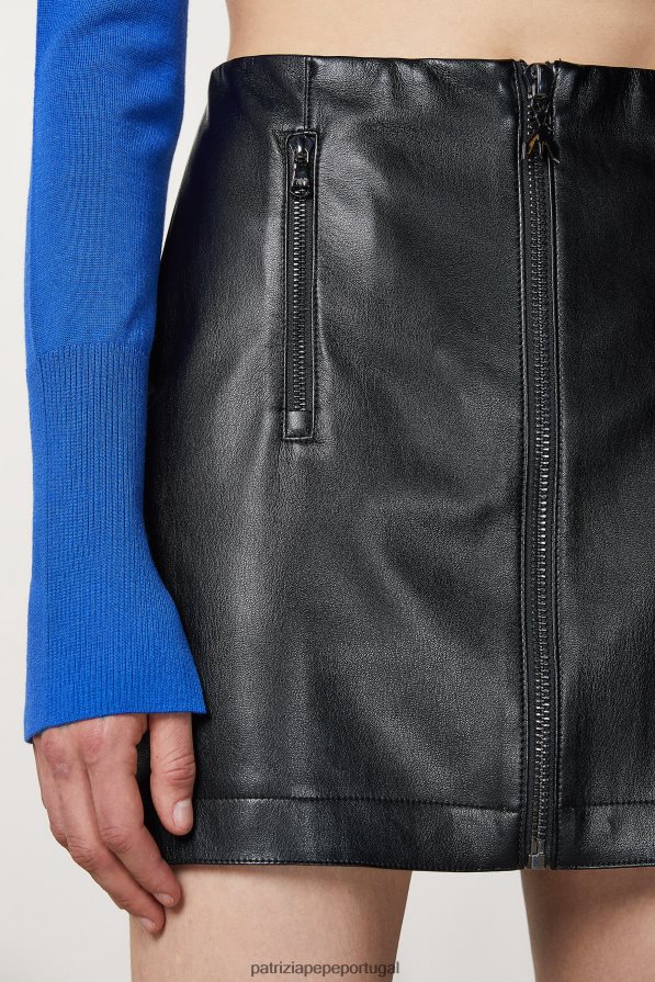 Patrizia Pepe mulheres minissaia com zíper Nero vestuário TX086V169