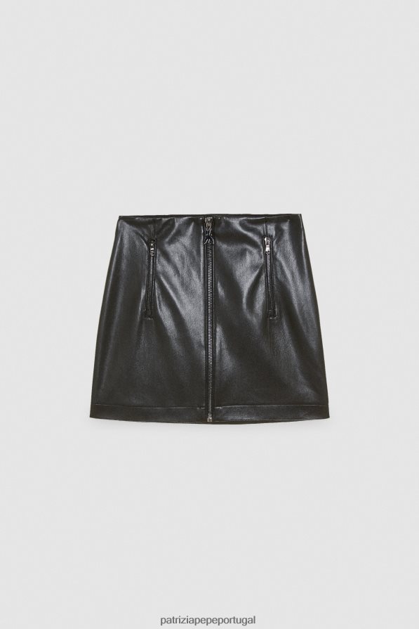 Patrizia Pepe mulheres minissaia com zíper Nero vestuário TX086V169