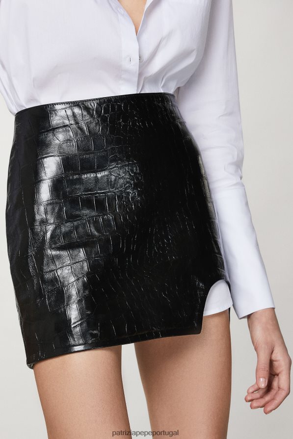 Patrizia Pepe mulheres minissaia de couro Nero vestuário TX086V492