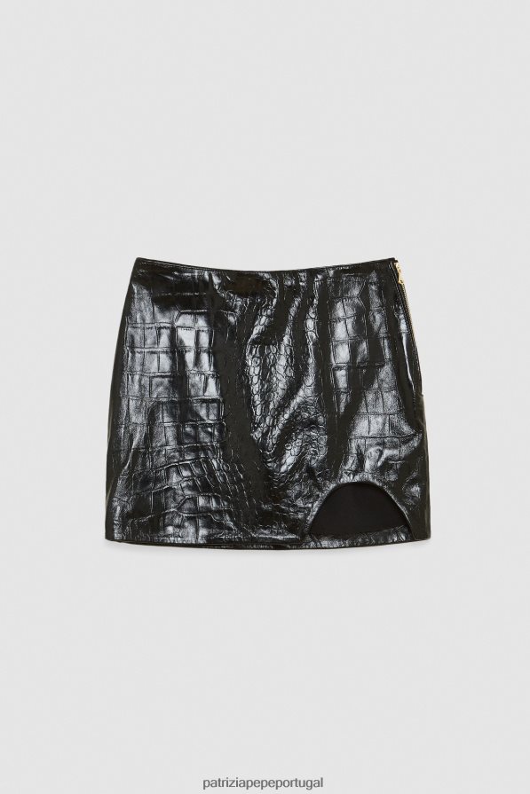 Patrizia Pepe mulheres minissaia de couro Nero vestuário TX086V492