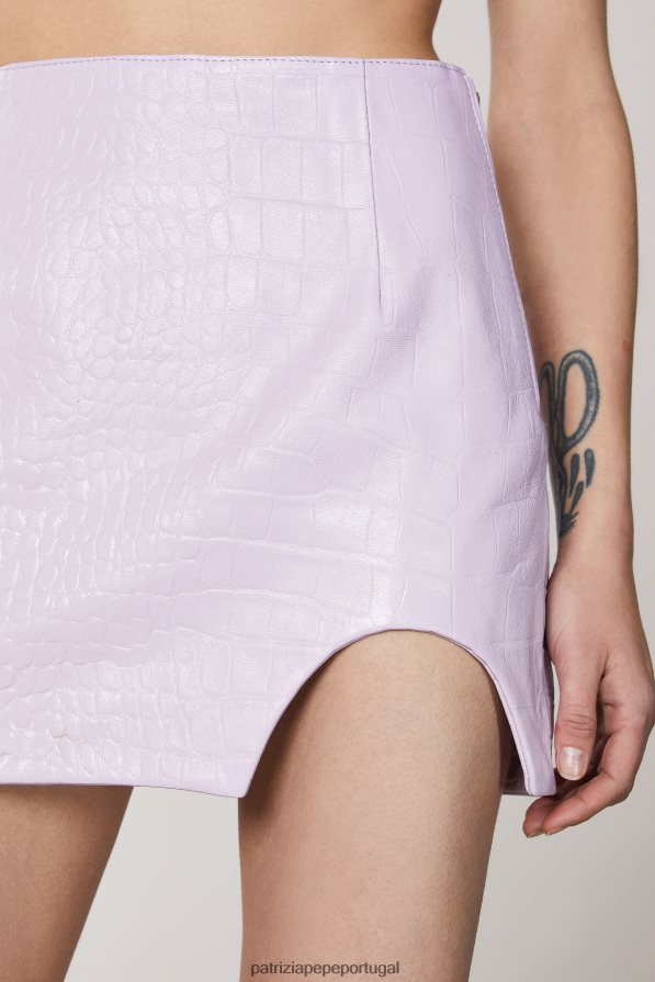 Patrizia Pepe mulheres minissaia de couro lilás fresco vestuário TX086V470