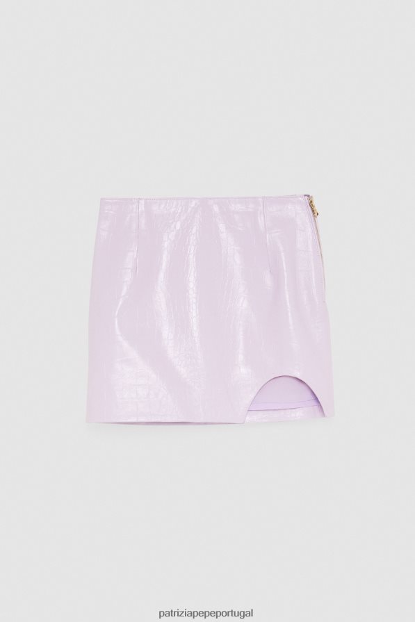 Patrizia Pepe mulheres minissaia de couro lilás fresco vestuário TX086V470