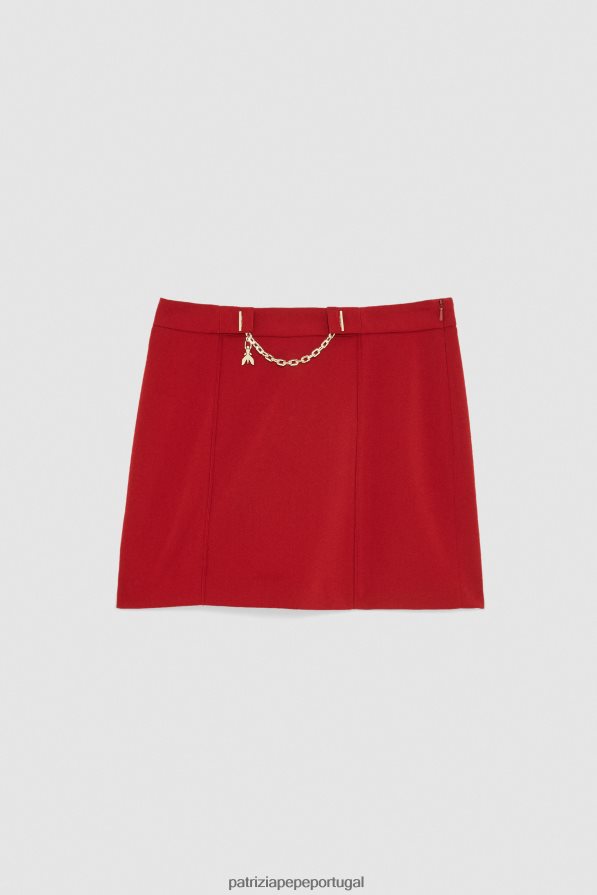 Patrizia Pepe mulheres minissaia de crepe essencial vermelho marciano vestuário TX086V93