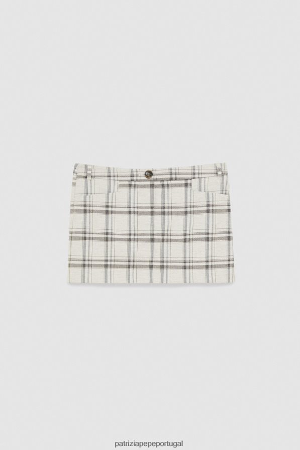 Patrizia Pepe mulheres minissaia de viscose xadrez cinza mineral vestuário TX086V125