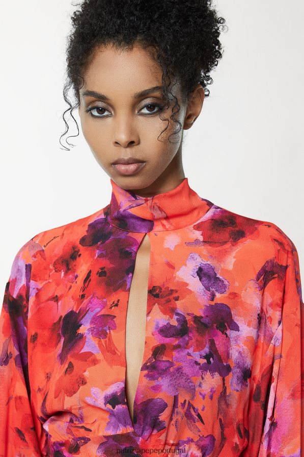 Patrizia Pepe mulheres blusa de crepe impressão infravermelha vestuário TX086V641