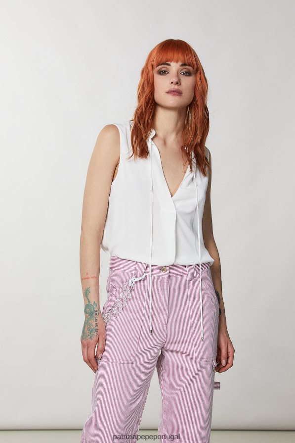 Patrizia Pepe mulheres camisa sem mangas branco vestuário TX086V556