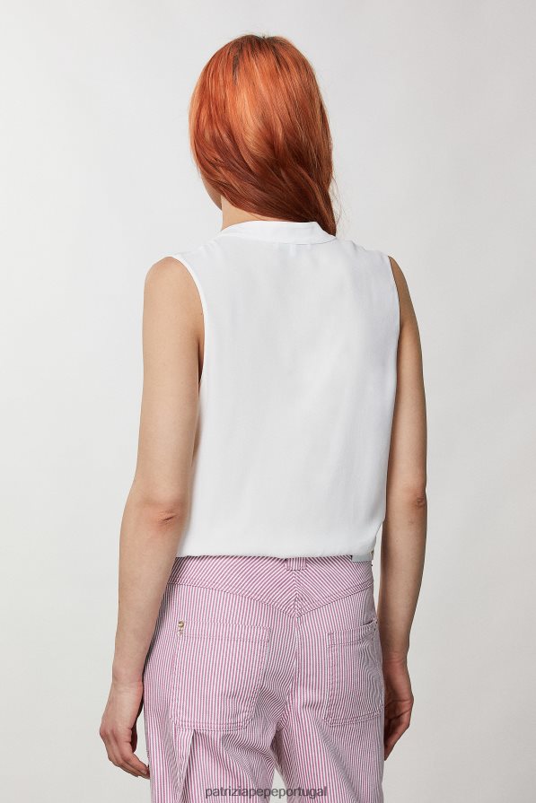 Patrizia Pepe mulheres camisa sem mangas branco vestuário TX086V556