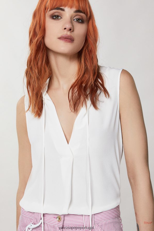 Patrizia Pepe mulheres camisa sem mangas branco vestuário TX086V556