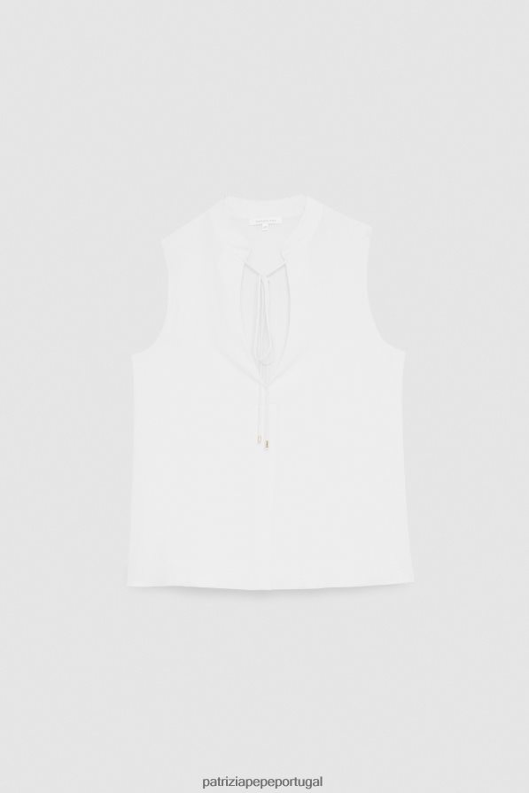 Patrizia Pepe mulheres camisa sem mangas branco vestuário TX086V556