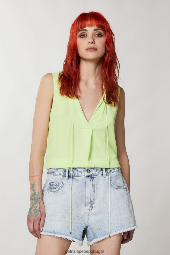 Patrizia Pepe mulheres camisa sem mangas limão de verão vestuário TX086V333