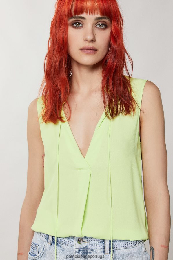 Patrizia Pepe mulheres camisa sem mangas limão de verão vestuário TX086V333