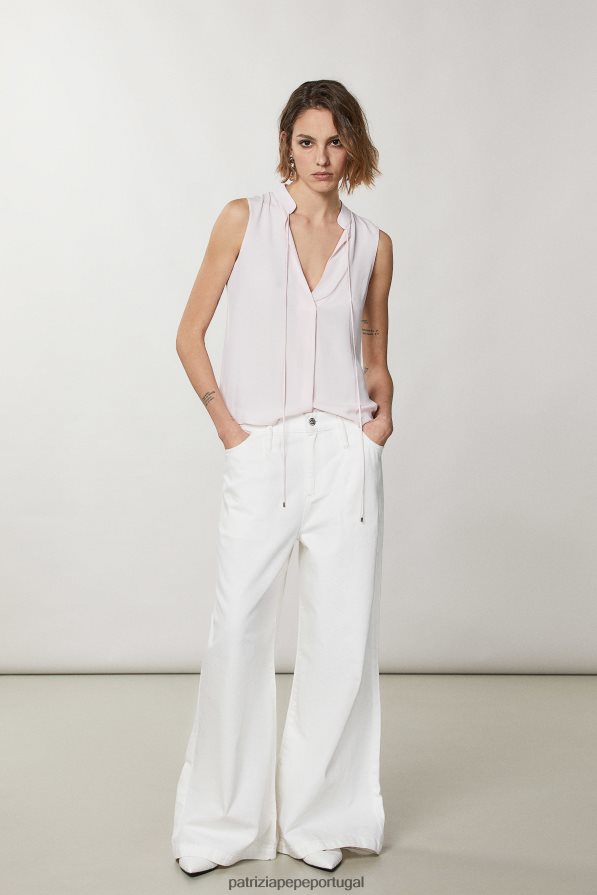 Patrizia Pepe mulheres camisa sem mangas nude rosado vestuário TX086V368