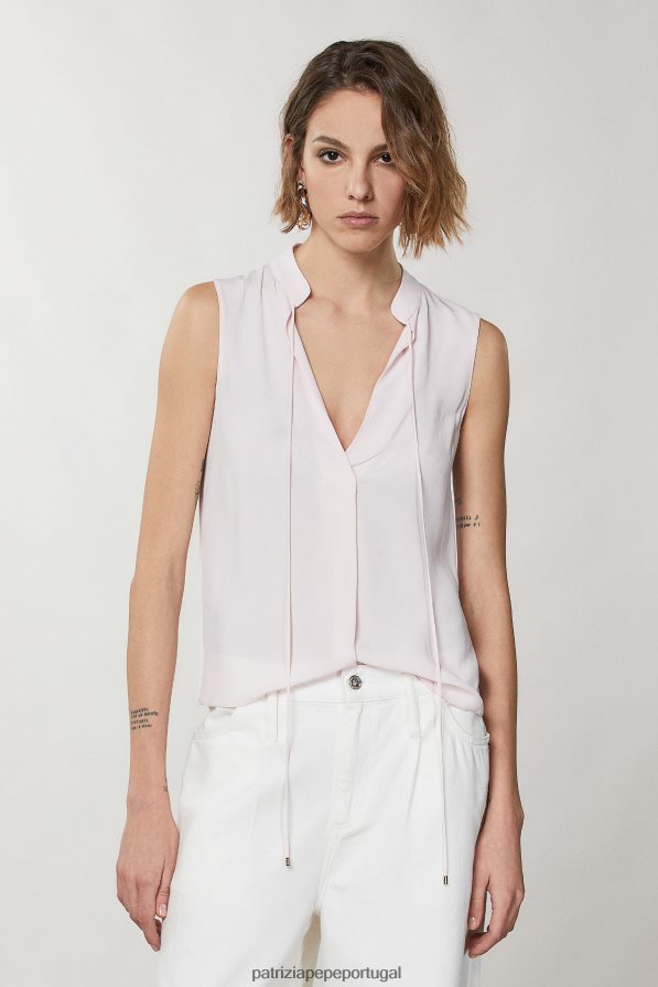 Patrizia Pepe mulheres camisa sem mangas nude rosado vestuário TX086V368