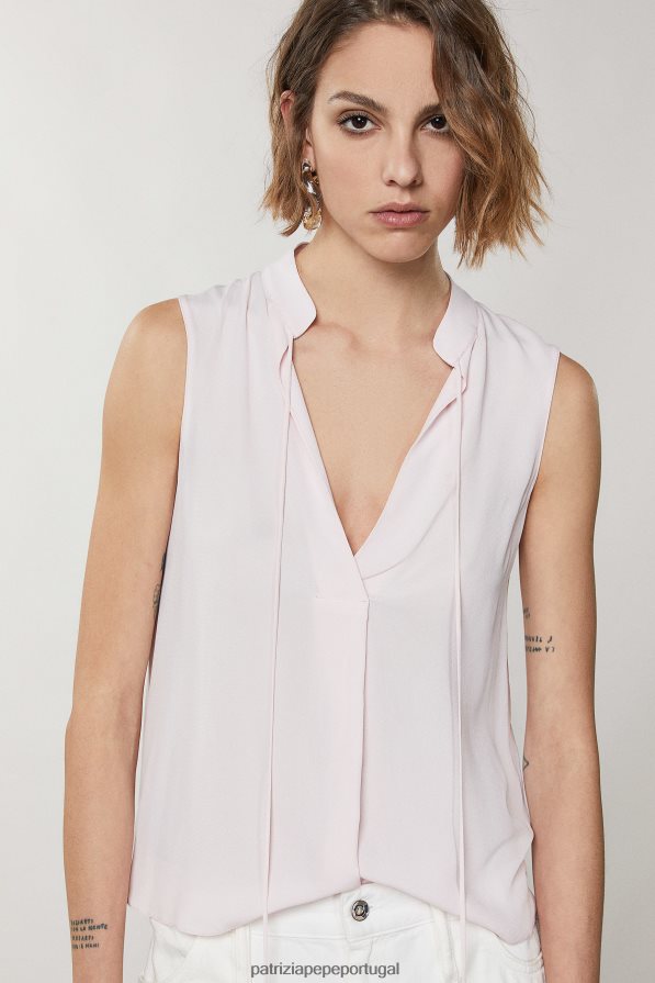 Patrizia Pepe mulheres camisa sem mangas nude rosado vestuário TX086V368