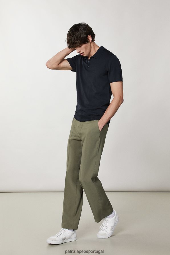 Patrizia Pepe homens camisa polo manga curta marinha real vestuário TX086V1013