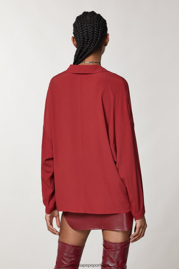 Patrizia Pepe mulheres blusa slim de viscose vermelho marciano vestuário TX086V86