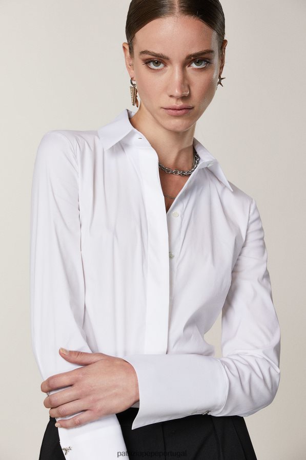 Patrizia Pepe mulheres body camisa branco ótico vestuário TX086V584