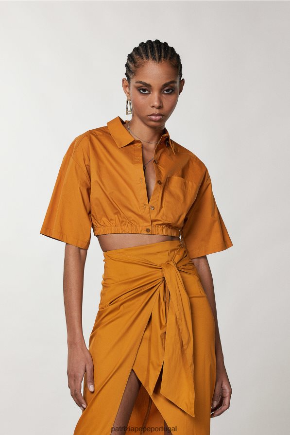 Patrizia Pepe mulheres camisa cortada caramelo de verão vestuário TX086V220