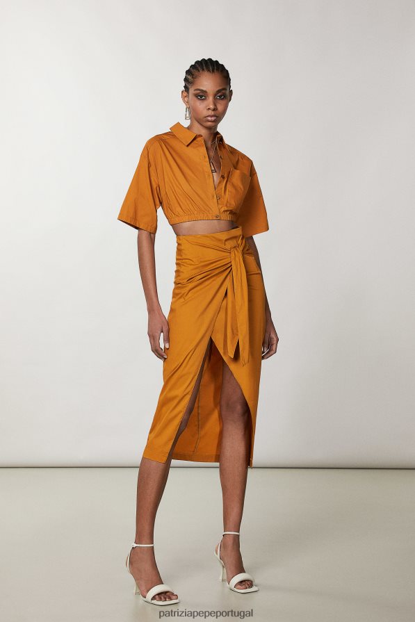 Patrizia Pepe mulheres camisa cortada caramelo de verão vestuário TX086V220