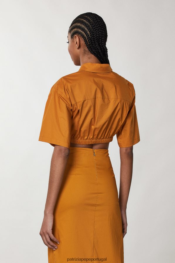 Patrizia Pepe mulheres camisa cortada caramelo de verão vestuário TX086V220