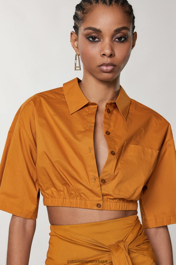 Patrizia Pepe mulheres camisa cortada caramelo de verão vestuário TX086V220