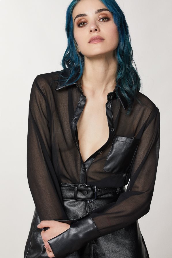 Patrizia Pepe mulheres camisa crepe regular fit Nero vestuário TX086V164