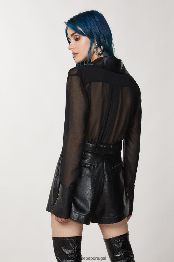 Patrizia Pepe mulheres camisa crepe regular fit Nero vestuário TX086V164