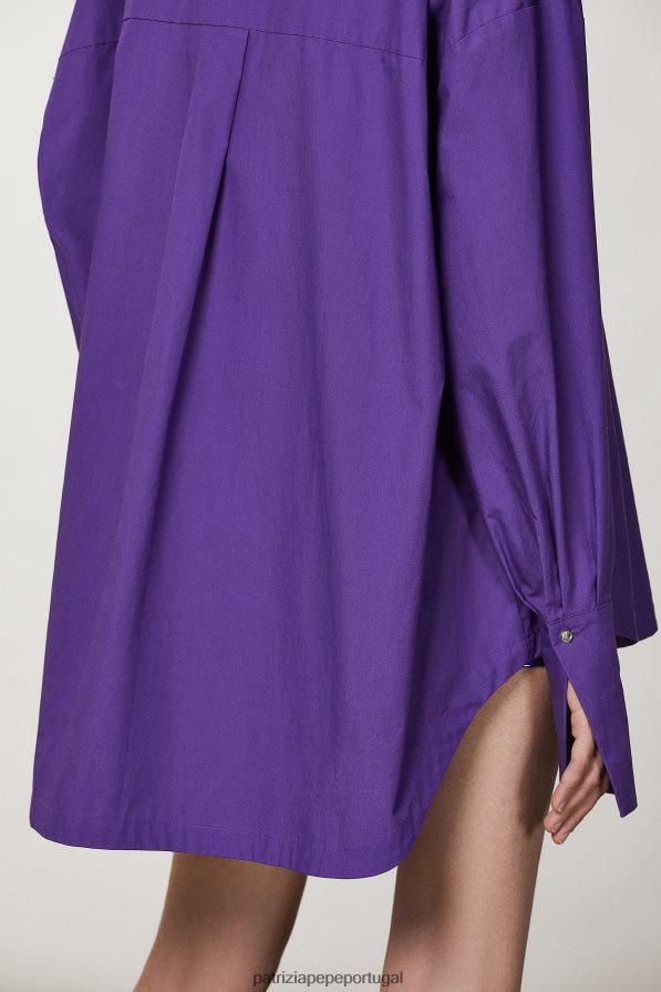 Patrizia Pepe mulheres camisa de manga comprida reta violeta sexy vestuário TX086V347