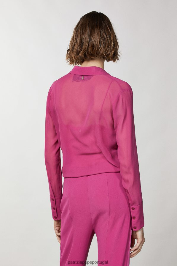 Patrizia Pepe mulheres camisa de seda cerimônia fúcsia vestuário TX086V615