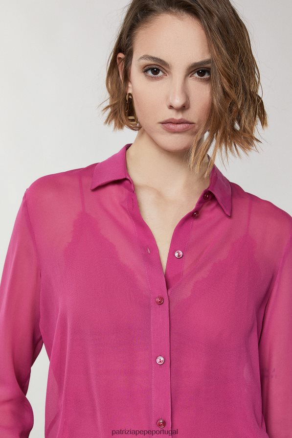 Patrizia Pepe mulheres camisa de seda cerimônia fúcsia vestuário TX086V615