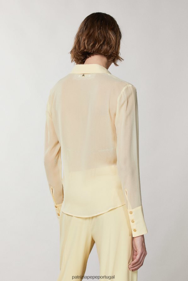 Patrizia Pepe mulheres camisa de seda clareza amarelo vestuário TX086V694