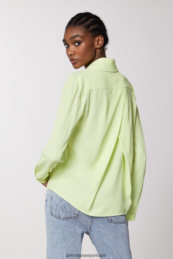 Patrizia Pepe mulheres camisa de viscose limão ensolarado vestuário TX086V418