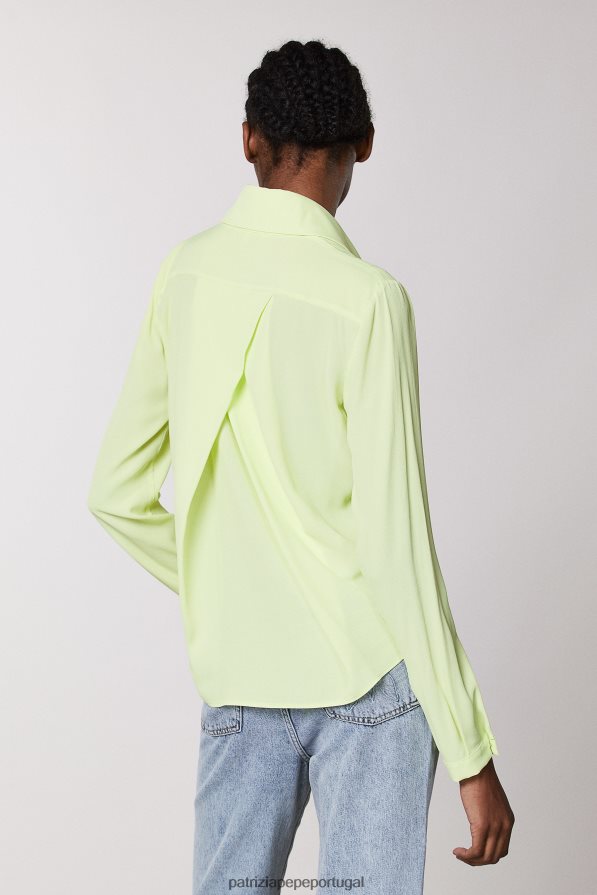 Patrizia Pepe mulheres camisa de viscose limão ensolarado vestuário TX086V418