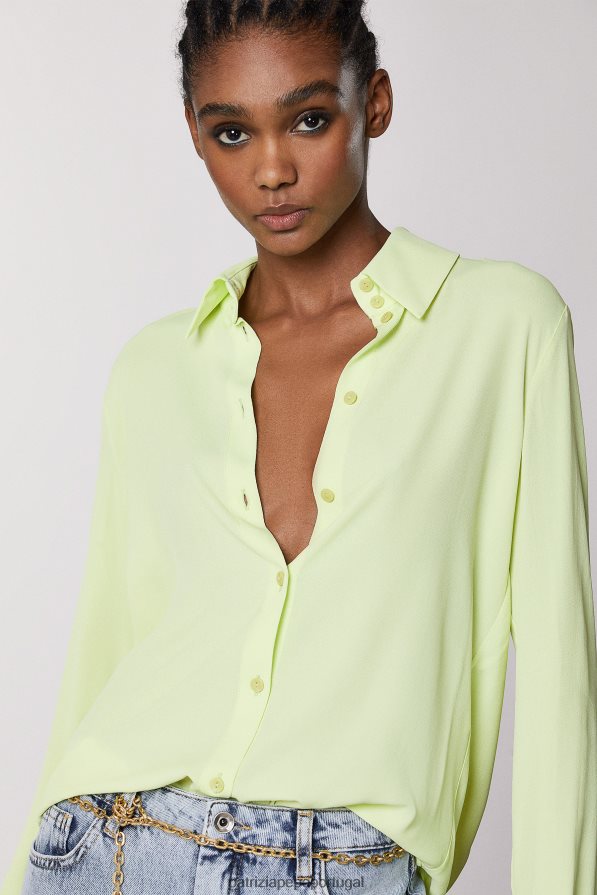 Patrizia Pepe mulheres camisa de viscose limão ensolarado vestuário TX086V418