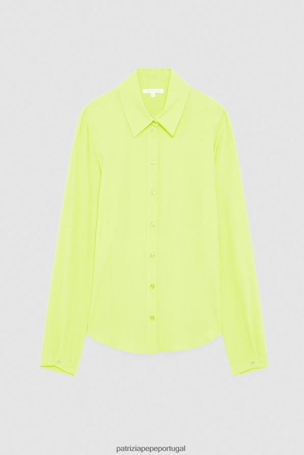 Patrizia Pepe mulheres camisa de viscose limão ensolarado vestuário TX086V418