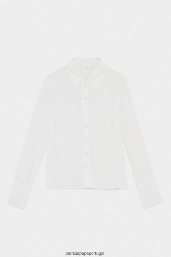 Patrizia Pepe mulheres camisa de viscose macia branco vestuário TX086V67