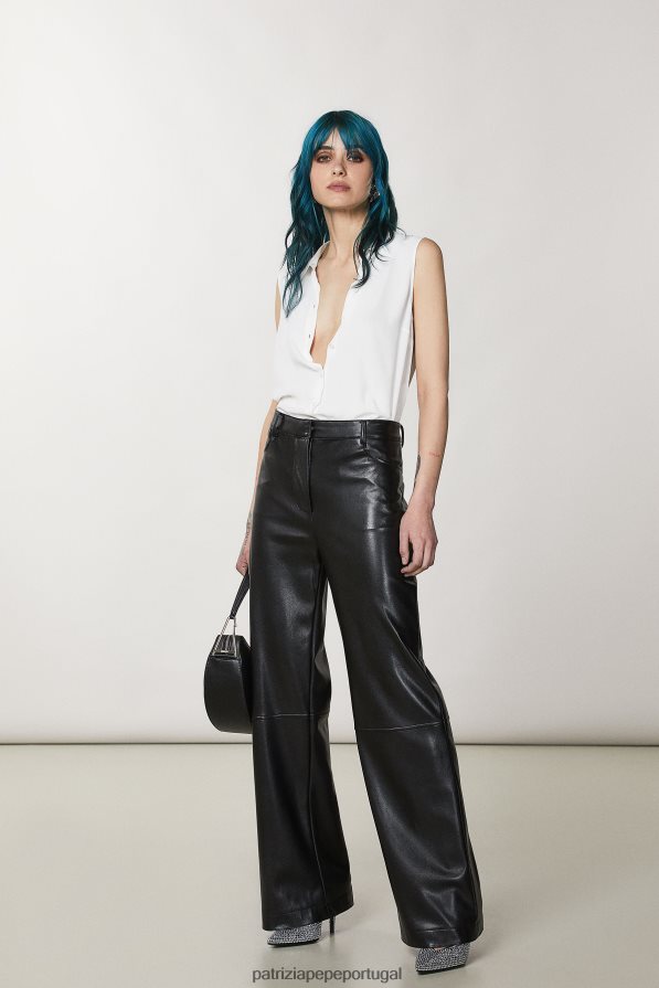 Patrizia Pepe mulheres camisa de viscose sem mangas branco vestuário TX086V112