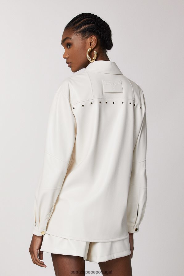 Patrizia Pepe mulheres camisa essencial gardênia branca vestuário TX086V465