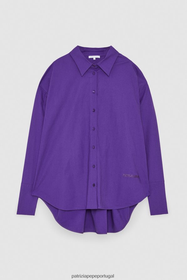 Patrizia Pepe mulheres camisa grande violeta sexy vestuário TX086V675