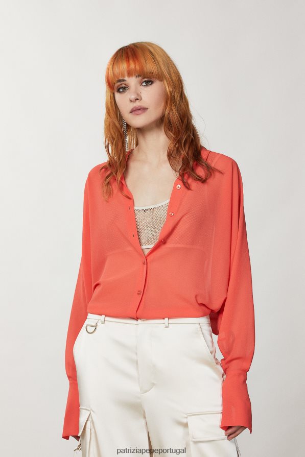 Patrizia Pepe mulheres camisa oversized com punho longo rosa cosmopolita vestuário TX086V278